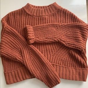 Mock Neck Rust Sweater :)